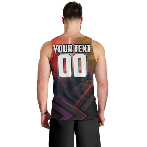 Personalized Brisbane Broncos vs Dolphins Men Tank Top Battle Epic Lightning Storm Mascot