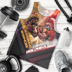 Personalized Brisbane Broncos vs Dolphins Men Tank Top Battle Epic Lightning Storm Mascot