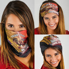 Personalized Brisbane Broncos vs Dolphins Neck Gaiter Battle Epic Lightning Storm Mascot