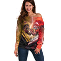 Personalized Brisbane Broncos vs Dolphins Off Shoulder Sweater Battle Epic Lightning Storm Mascot
