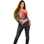 Personalized Brisbane Broncos vs Dolphins Off Shoulder Sweater Battle Epic Lightning Storm Mascot