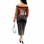 Personalized Brisbane Broncos vs Dolphins Off The Shoulder Long Sleeve Dress Battle Epic Lightning Storm Mascot