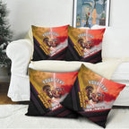 Personalized Brisbane Broncos vs Dolphins Pillow Cover Battle Epic Lightning Storm Mascot
