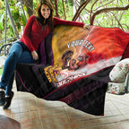 Personalized Brisbane Broncos vs Dolphins Quilt Battle Epic Lightning Storm Mascot