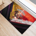 Personalized Brisbane Broncos vs Dolphins Rubber Doormat Battle Epic Lightning Storm Mascot