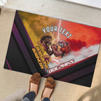 Personalized Brisbane Broncos vs Dolphins Rubber Doormat Battle Epic Lightning Storm Mascot