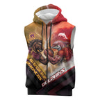 Personalized Brisbane Broncos vs Dolphins Sleeveless Zip Hoodie Battle Epic Lightning Storm Mascot