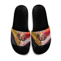 Personalized Brisbane Broncos vs Dolphins Slide Sandals Battle Epic Lightning Storm Mascot
