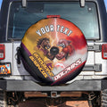 Personalized Brisbane Broncos vs Dolphins Spare Tire Cover Battle Epic Lightning Storm Mascot