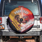 Personalized Brisbane Broncos vs Dolphins Spare Tire Cover Battle Epic Lightning Storm Mascot