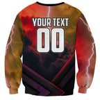 Personalized Brisbane Broncos vs Dolphins Sweatshirt Battle Epic Lightning Storm Mascot