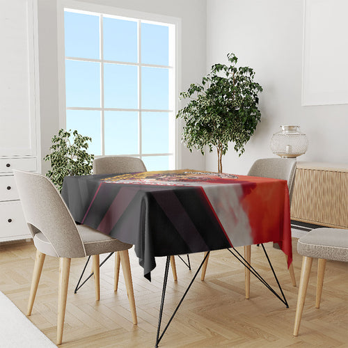 Personalized Brisbane Broncos vs Dolphins Tablecloth Battle Epic Lightning Storm Mascot