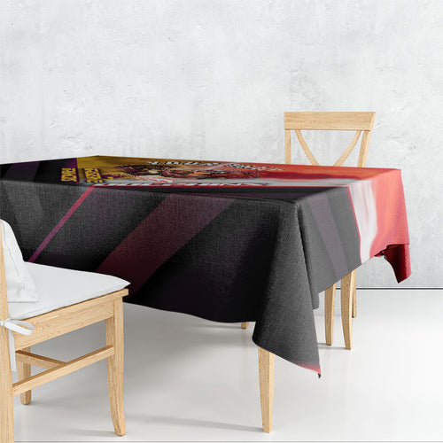 Personalized Brisbane Broncos vs Dolphins Tablecloth Battle Epic Lightning Storm Mascot