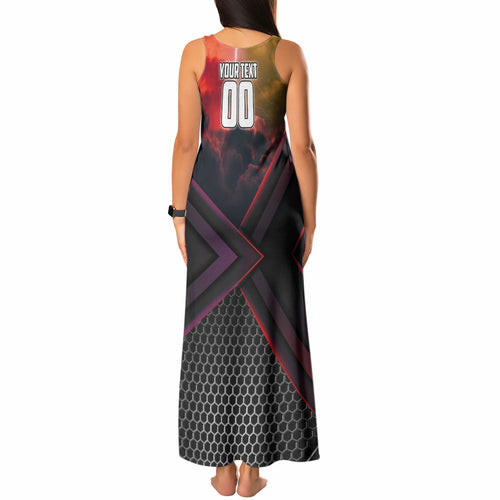 Personalized Brisbane Broncos vs Dolphins Tank Maxi Dress Battle Epic Lightning Storm Mascot