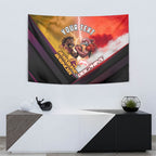 Personalized Brisbane Broncos vs Dolphins Tapestry Battle Epic Lightning Storm Mascot