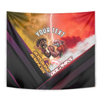 Personalized Brisbane Broncos vs Dolphins Tapestry Battle Epic Lightning Storm Mascot