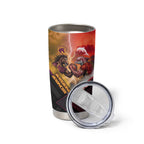 Personalized Brisbane Broncos vs Dolphins Tumbler Cup Battle Epic Lightning Storm Mascot