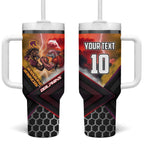 Personalized Brisbane Broncos vs Dolphins Tumbler With Handle Battle Epic Lightning Storm Mascot