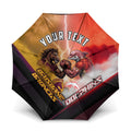 Personalized Brisbane Broncos vs Dolphins Umbrella Battle Epic Lightning Storm Mascot