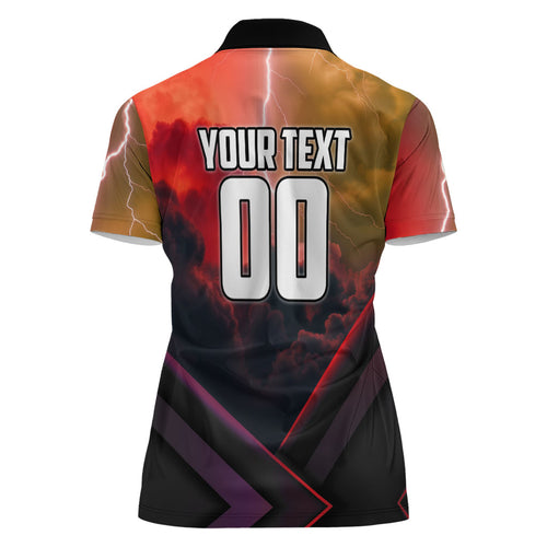 Personalized Brisbane Broncos vs Dolphins Women Polo Shirt Battle Epic Lightning Storm Mascot