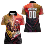 Personalized Brisbane Broncos vs Dolphins Women Polo Shirt Battle Epic Lightning Storm Mascot