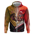 Personalized Brisbane Broncos vs Dolphins Zip Hoodie Battle Epic Lightning Storm Mascot