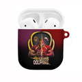 Brisbane Broncos vs Dolphins Fusion AirPods Case Hybrid Mascot Lightning Graphic With Hexagon Honeycomb