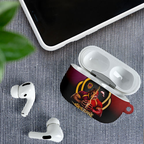 Brisbane Broncos vs Dolphins Fusion AirPods Case Hybrid Mascot Lightning Graphic With Hexagon Honeycomb
