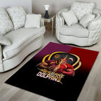 Brisbane Broncos vs Dolphins Fusion Area Rug Hybrid Mascot Lightning Graphic With Hexagon Honeycomb
