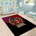 Brisbane Broncos vs Dolphins Fusion Area Rug Hybrid Mascot Lightning Graphic With Hexagon Honeycomb