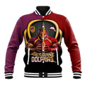 Personalized Brisbane Broncos vs Dolphins Fusion Baseball Jacket Hybrid Mascot Lightning Graphic With Hexagon Honeycomb