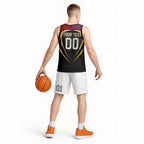 Personalized Brisbane Broncos vs Dolphins Fusion Basketball Jersey Hybrid Mascot Lightning Graphic With Hexagon Honeycomb