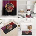 Brisbane Broncos vs Dolphins Fusion Bathroom Set Hybrid Mascot Lightning Graphic With Hexagon Honeycomb