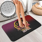 Brisbane Broncos vs Dolphins Fusion Bathroom Set Hybrid Mascot Lightning Graphic With Hexagon Honeycomb