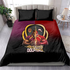 Brisbane Broncos vs Dolphins Fusion Bedding Set Hybrid Mascot Lightning Graphic With Hexagon Honeycomb