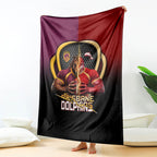 Brisbane Broncos vs Dolphins Fusion Blanket Hybrid Mascot Lightning Graphic With Hexagon Honeycomb
