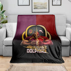 Brisbane Broncos vs Dolphins Fusion Blanket Hybrid Mascot Lightning Graphic With Hexagon Honeycomb