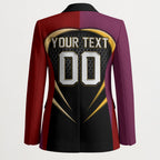 Personalized Brisbane Broncos vs Dolphins Fusion Blazer Hybrid Mascot Lightning Graphic With Hexagon Honeycomb