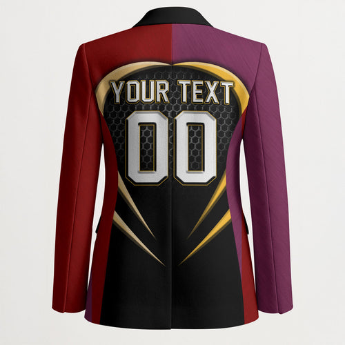 Personalized Brisbane Broncos vs Dolphins Fusion Blazer Hybrid Mascot Lightning Graphic With Hexagon Honeycomb