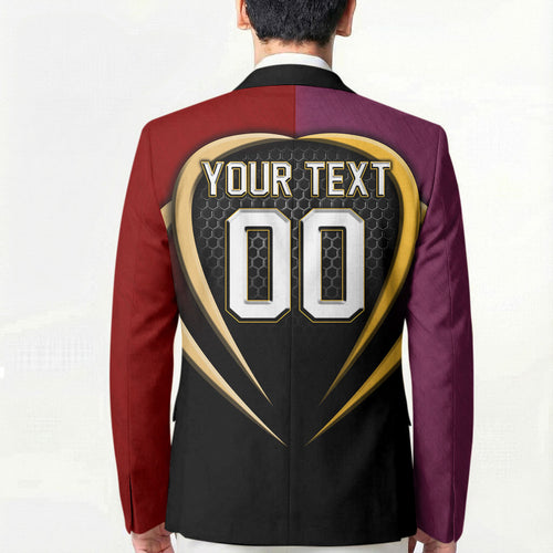 Personalized Brisbane Broncos vs Dolphins Fusion Blazer Hybrid Mascot Lightning Graphic With Hexagon Honeycomb