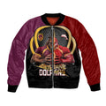Personalized Brisbane Broncos vs Dolphins Fusion Bomber Jacket Hybrid Mascot Lightning Graphic With Hexagon Honeycomb