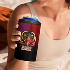 Personalized Brisbane Broncos vs Dolphins Fusion 4 in 1 Can Cooler Tumbler Hybrid Mascot Lightning Graphic With Hexagon Honeycomb