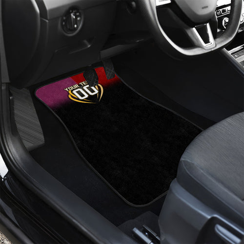 Personalized Brisbane Broncos vs Dolphins Fusion Car Mats Hybrid Mascot Lightning Graphic With Hexagon Honeycomb