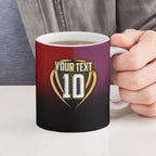 Personalized Brisbane Broncos vs Dolphins Fusion Ceramic Mug Hybrid Mascot Lightning Graphic With Hexagon Honeycomb