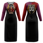 Personalized Brisbane Broncos vs Dolphins Fusion Couples Matching Long Sleeve Bodycon Dress and Long Sleeve Button Shirt Hybrid Mascot Lightning Graphic With Hexagon Honeycomb