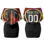 Personalized Brisbane Broncos vs Dolphins Fusion Couples Matching Off Shoulder Short Dress and Hawaiian Shirt Hybrid Mascot Lightning Graphic With Hexagon Honeycomb