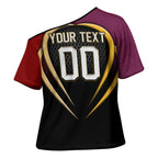 Personalized Brisbane Broncos vs Dolphins Fusion Cross Shoulder Shirt Hybrid Mascot Lightning Graphic With Hexagon Honeycomb