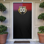 Personalized Brisbane Broncos vs Dolphins Fusion Door Cover Hybrid Mascot Lightning Graphic With Hexagon Honeycomb