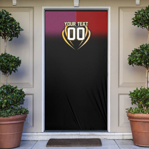 Personalized Brisbane Broncos vs Dolphins Fusion Door Cover Hybrid Mascot Lightning Graphic With Hexagon Honeycomb