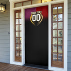 Personalized Brisbane Broncos vs Dolphins Fusion Door Cover Hybrid Mascot Lightning Graphic With Hexagon Honeycomb